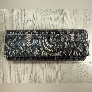 Diane Von Furstenberg Black Lace Overlay Clutch